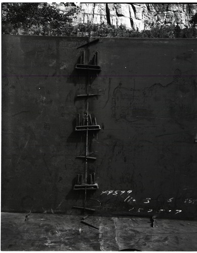 Construction of million gallon water tank at Birch Creek-welding floor plates.