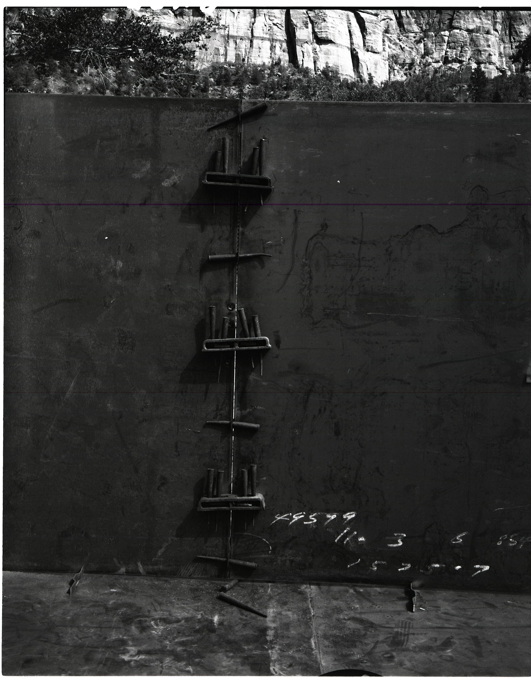 Construction of million gallon water tank at Birch Creek-welding floor plates.