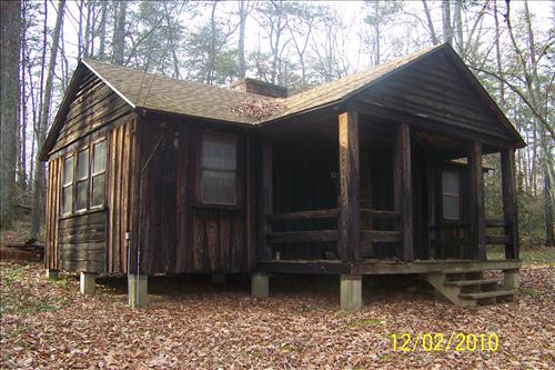 Rehabilitate historic cabin building 65 in camp Mawavi (Camp 2) at Prince William Forest Park in December 2010