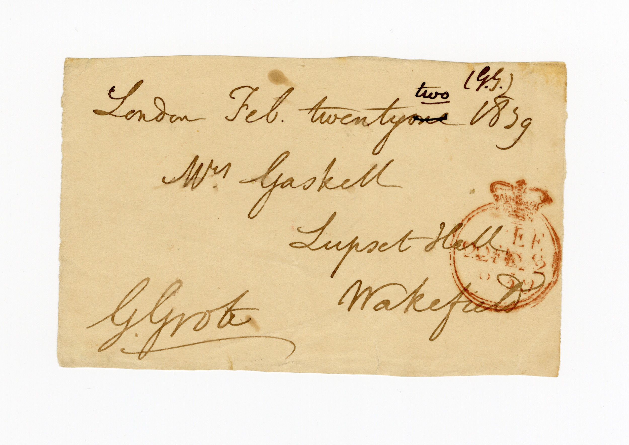 Manuscript letter envelope