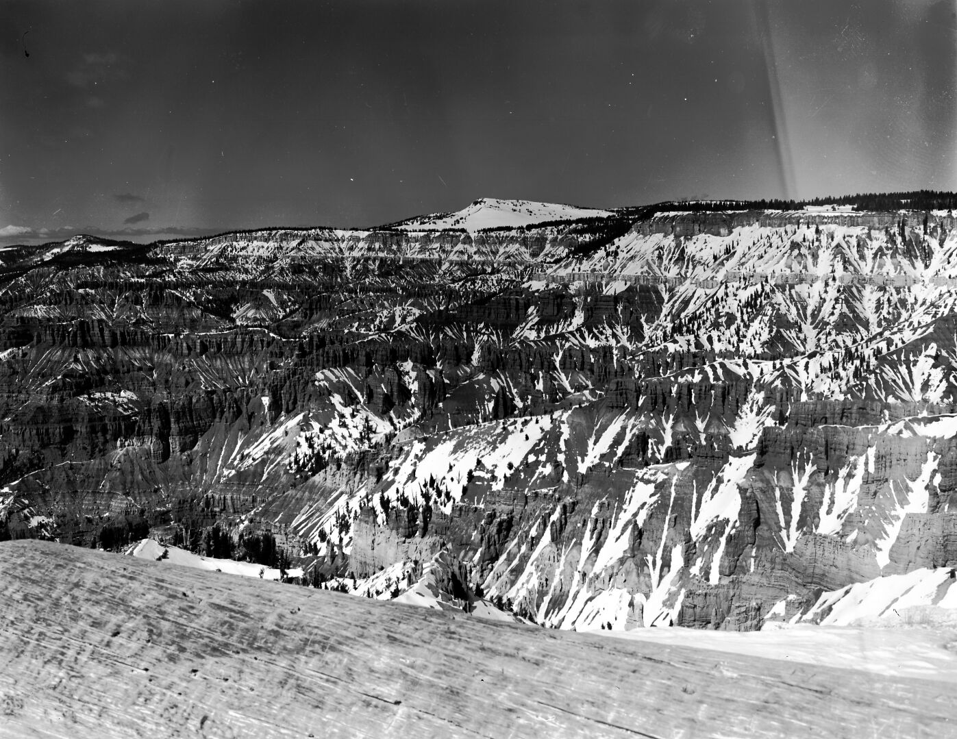 The amphitheater covered in snow at Cedar Breaks National Monument.