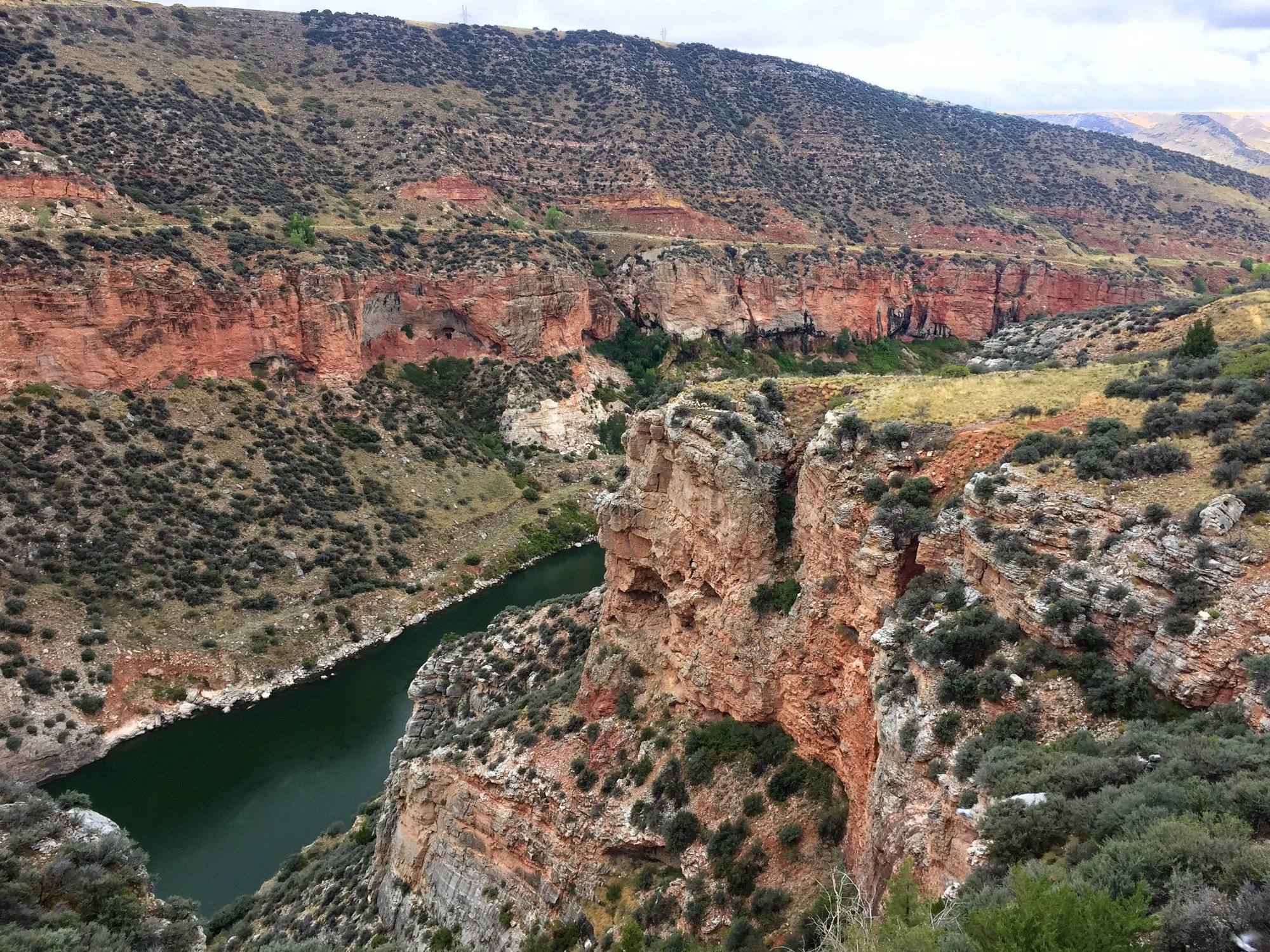 Red-rocked river canyon