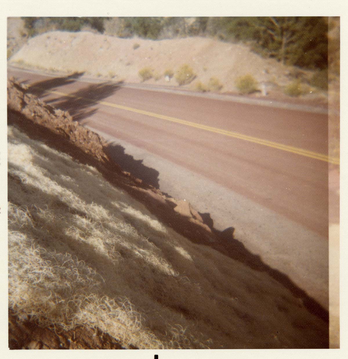 Color photo of the completion of the Kolob Canyon Road hydroseeding experiment.