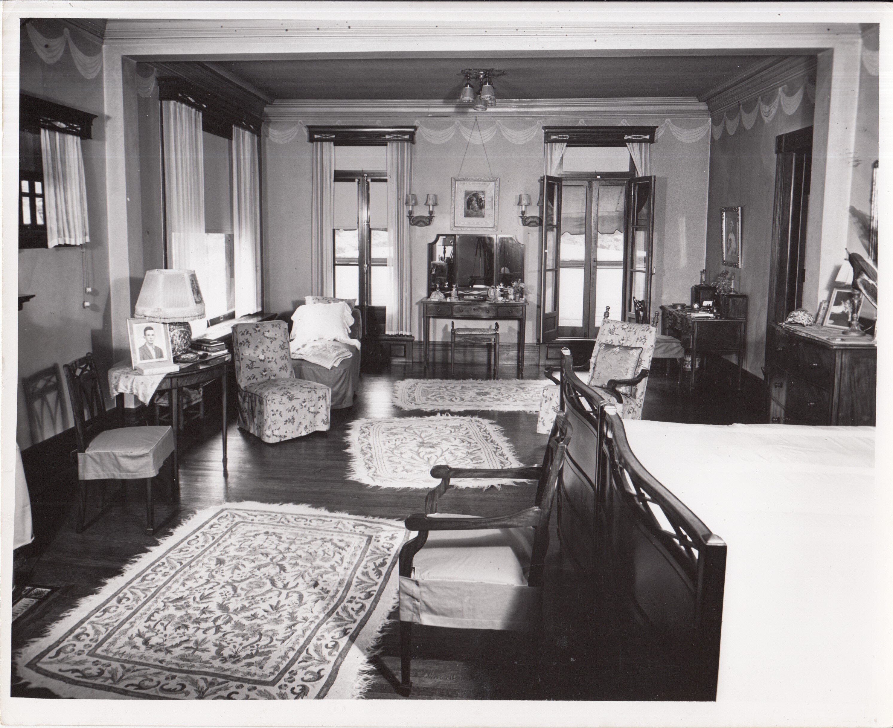 Glenmont, interior, second floor, West Guest Bedroom, facing northwest and rear of house.