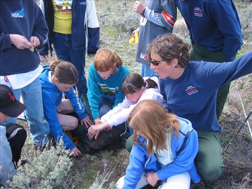 Students learning about fire at Kelly, Grand Tetons National Park