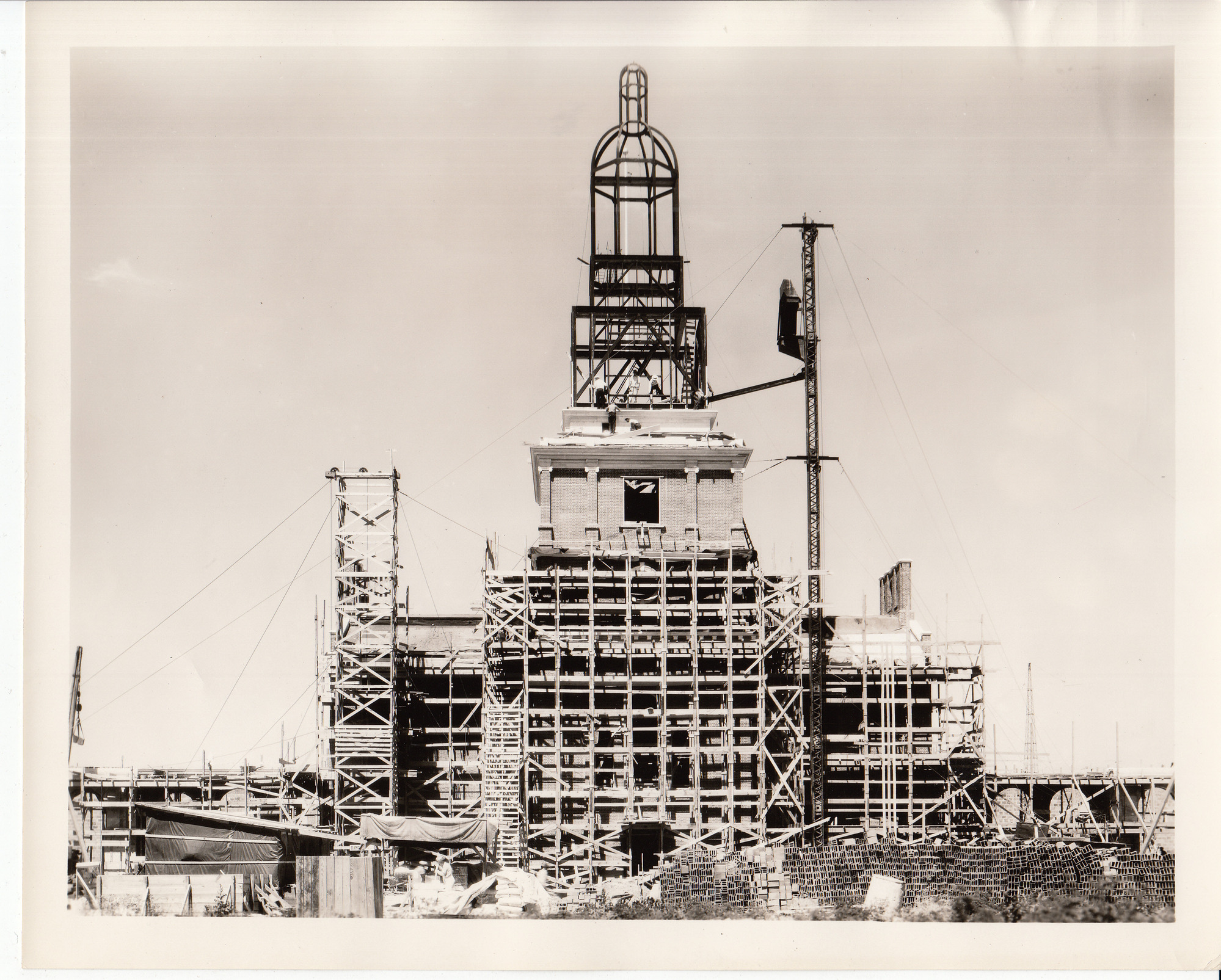 Site of Henry Ford Museum, Dearborn, Michigan, Edison Institute under construction.