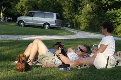 Music in the Meadow concert attendees and their dogs at Cuyahoga Valley National Park