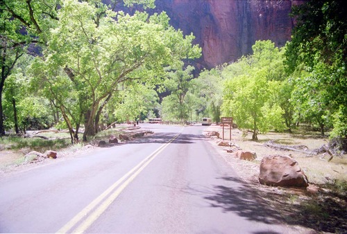 Color Photos of the official launch of the Zion shuttle system- same day as the new visitor center opening.