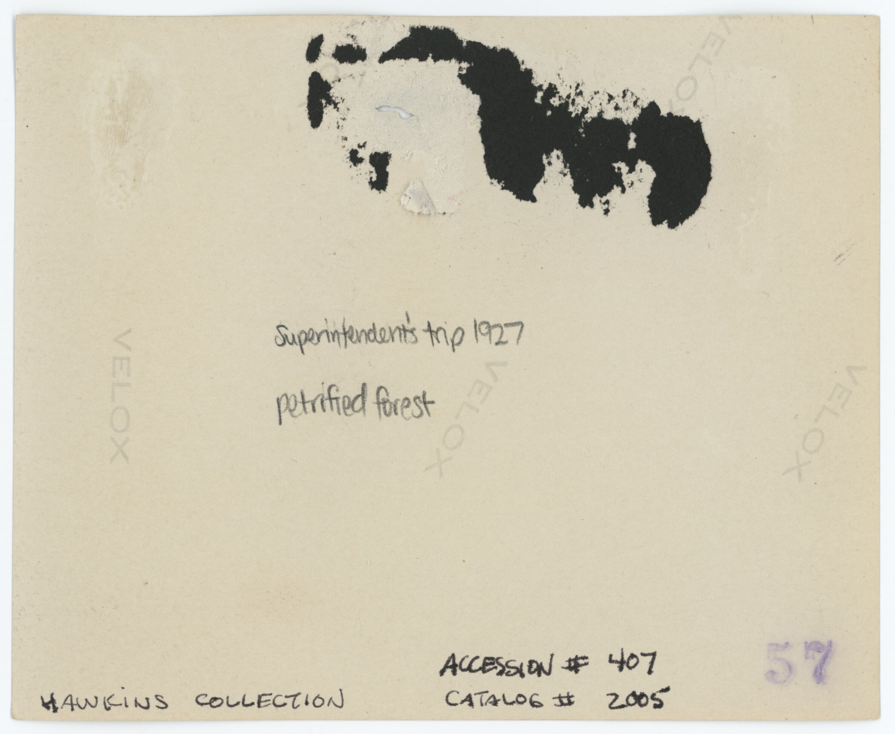 (Reverse) Not Pinnacles, Superintendent's Trip 1927