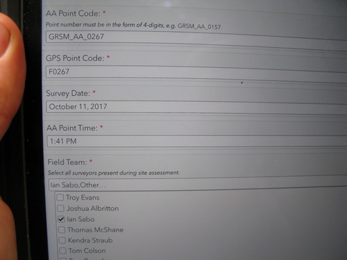 GRSM Accuracy Assessment. Plot Code: GRSM_AA_0267_1