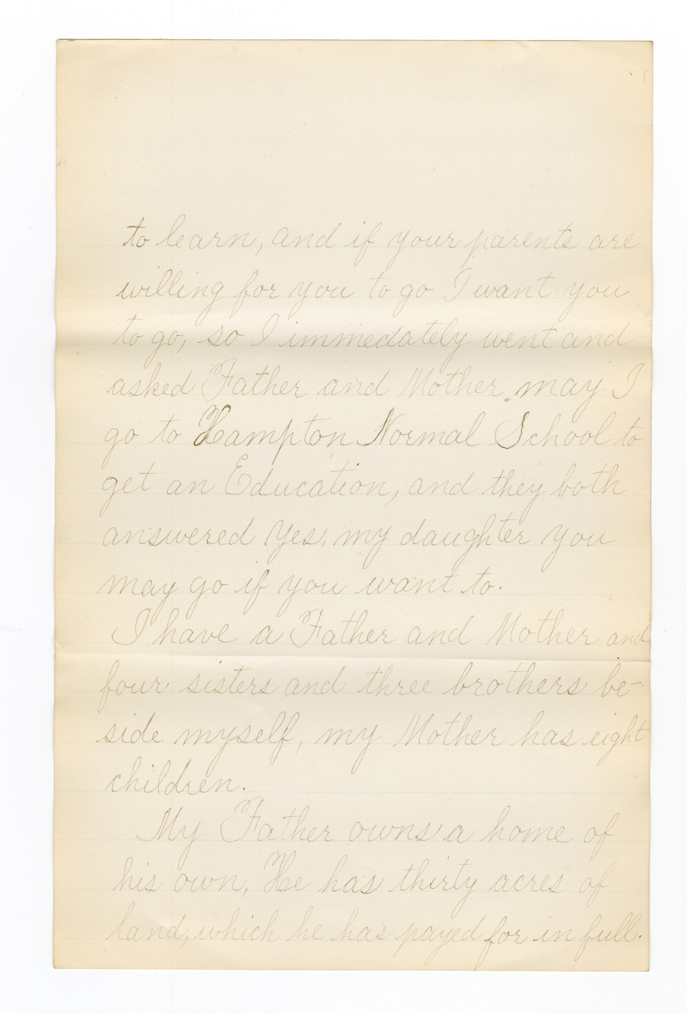 Manuscript letter