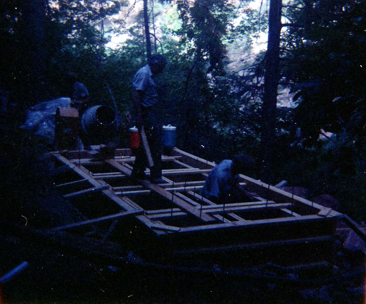 Workers working during the construction of the Wiley Spring water vault.