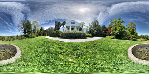 Panoramic view from front of Sandburg Home