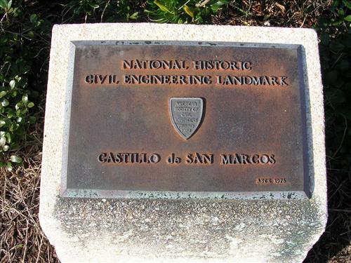 Signs at Castillo de San Marcos National Monument in January 2008