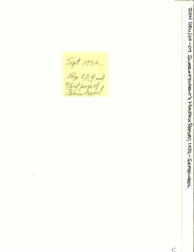 ZION 5087 Superintendents Monthly Report 1932 09