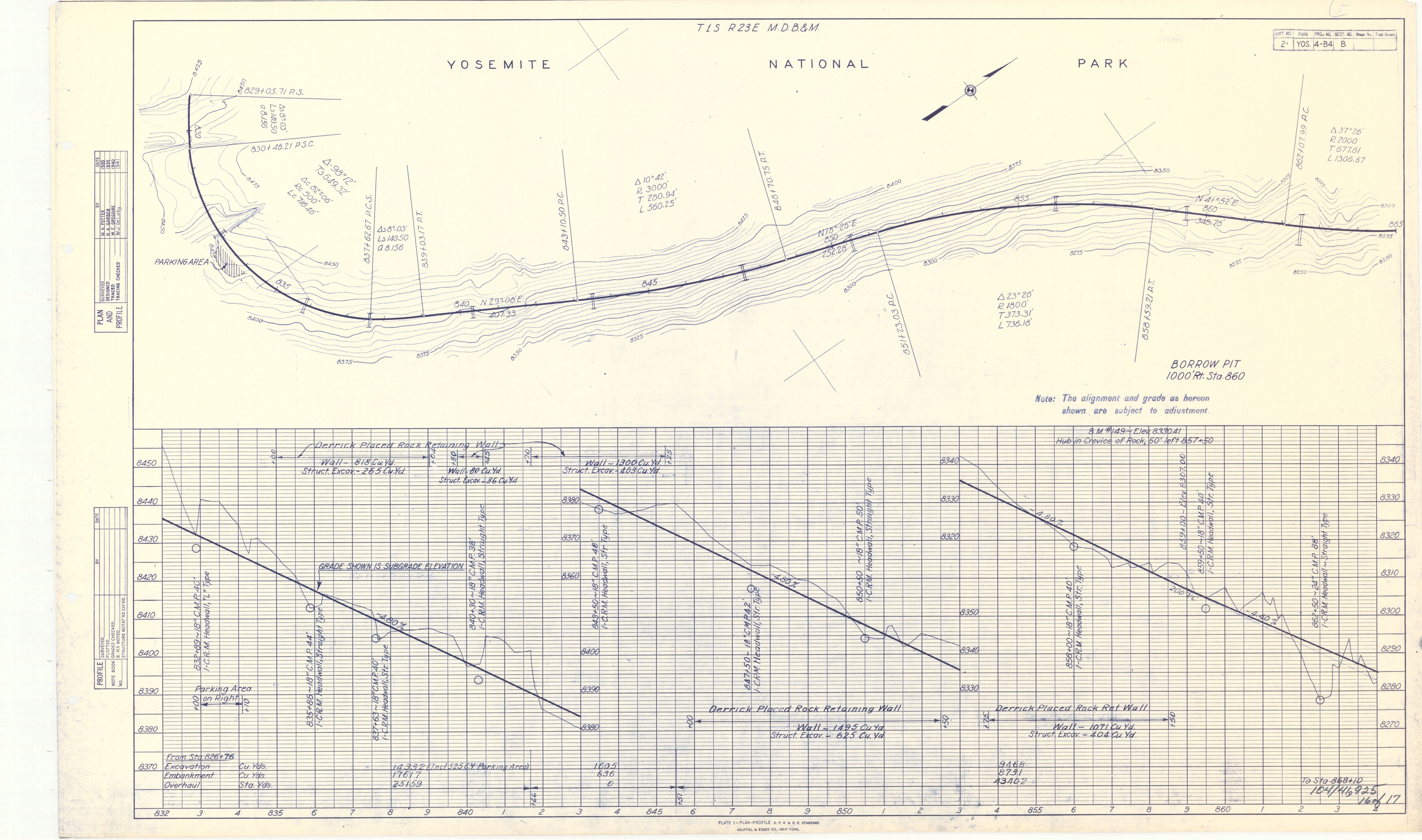 Plan and Profile Yosemite Nat'l Park