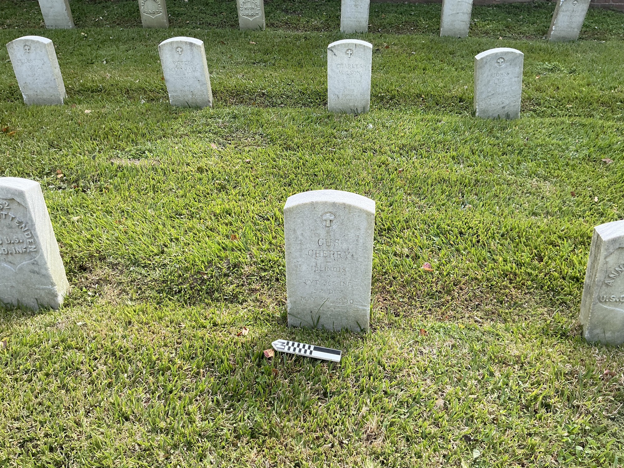 Extra image of upright marble headstone with flat face.