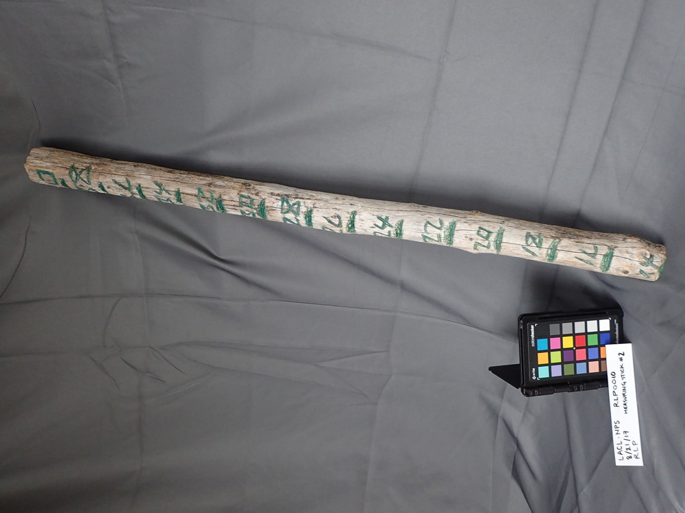 A handmade measuring stick