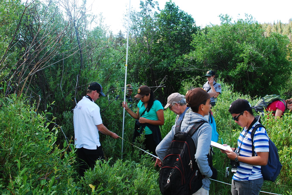 2016 Costa Rica group taking part in a willow survey