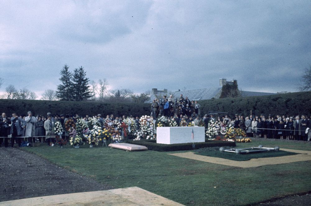 Funeral Services of Eleanor Roosevelt, Rose Garden, Hyde Park, N.Y. November 10, 1962