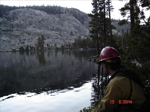 Volcanic wildfire in Kings Canyon backcountry, Sequoia and Kings Canyon National Parks, July 2005