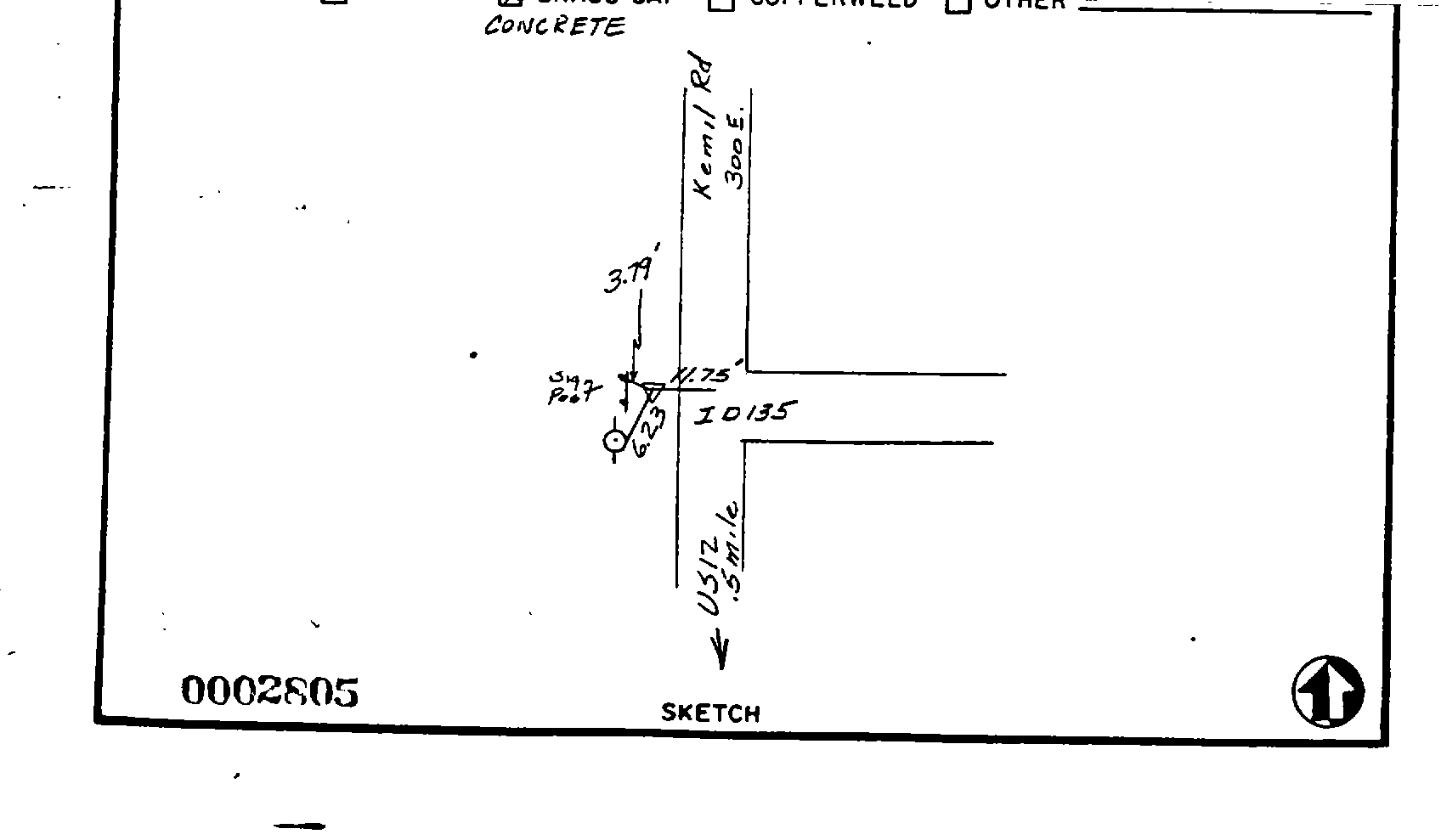 00002805 Survey Monumentation Sketch