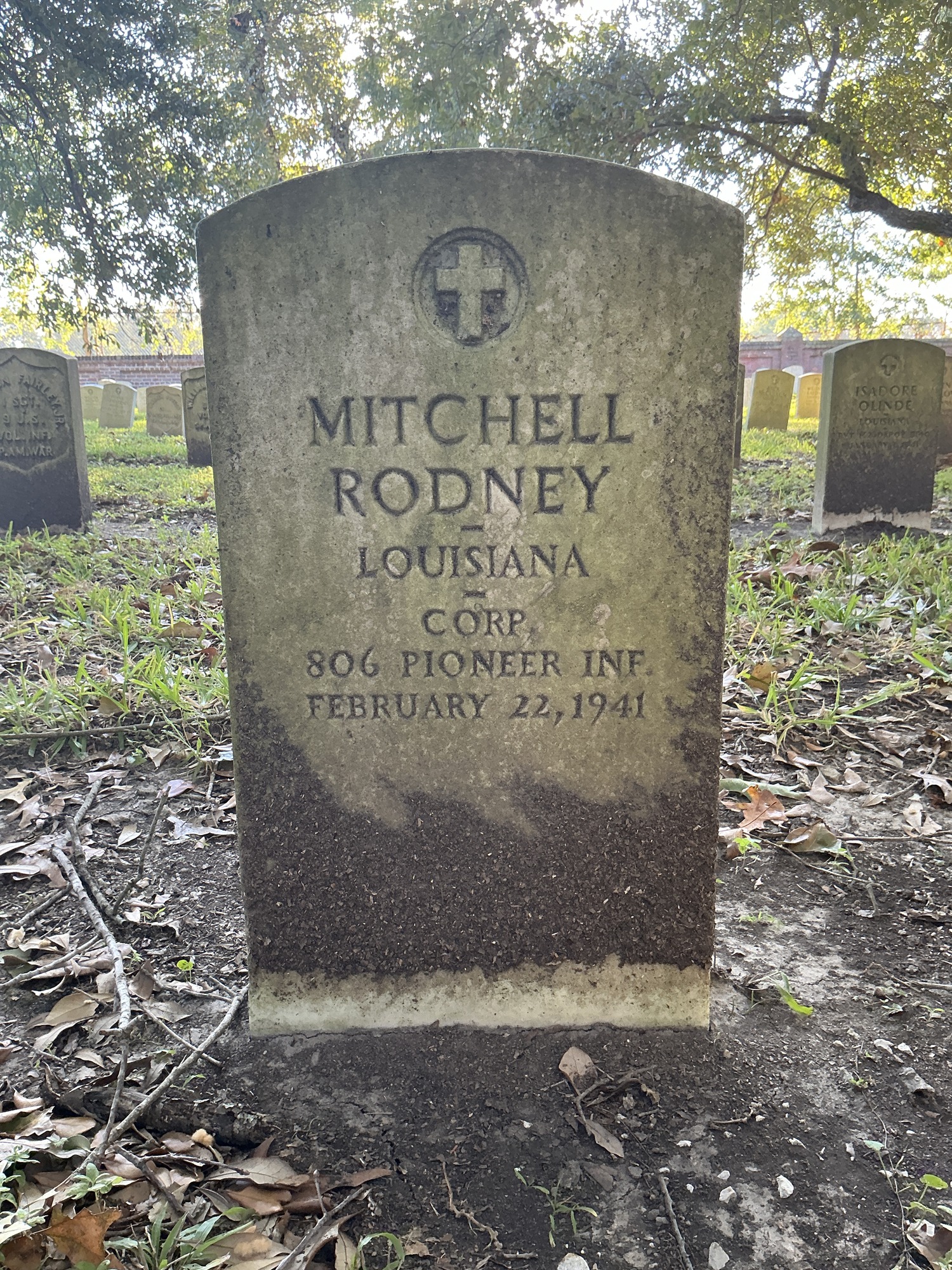 Front of upright marble headstone with flat face.