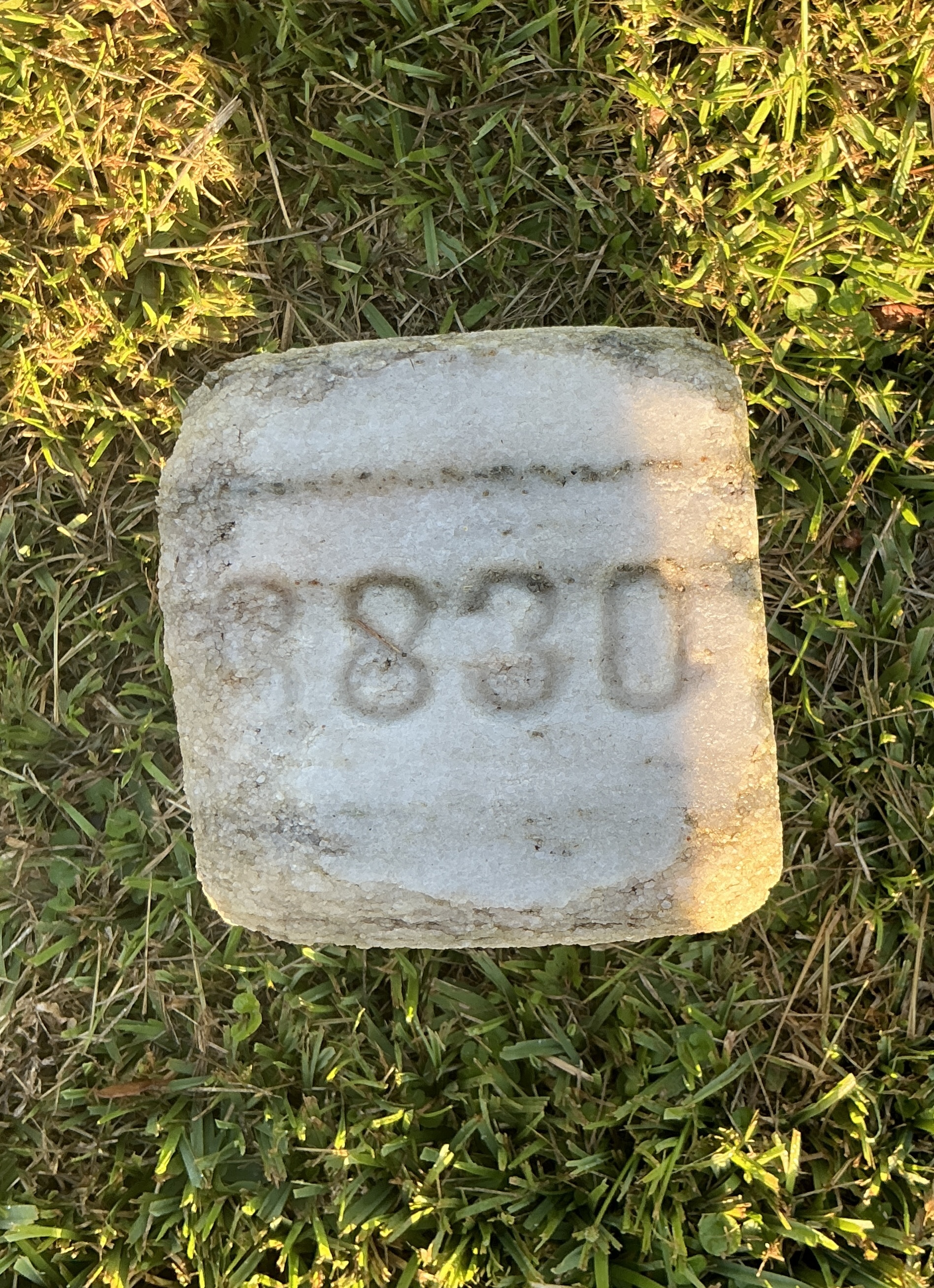 Top of flat marble marker