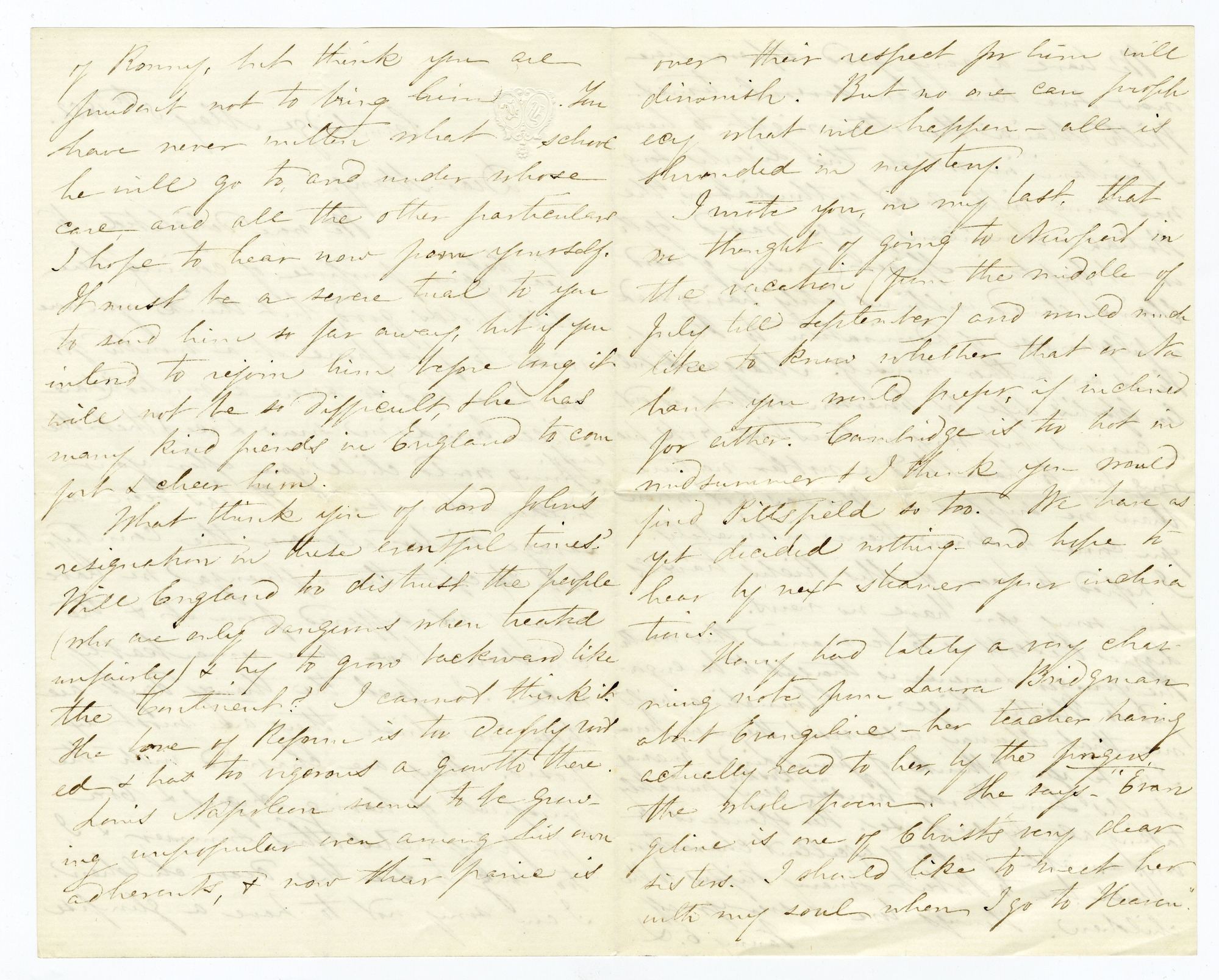 Manuscript letter