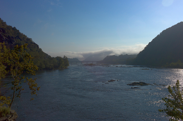 view from Harpers Ferry railroad bridge
