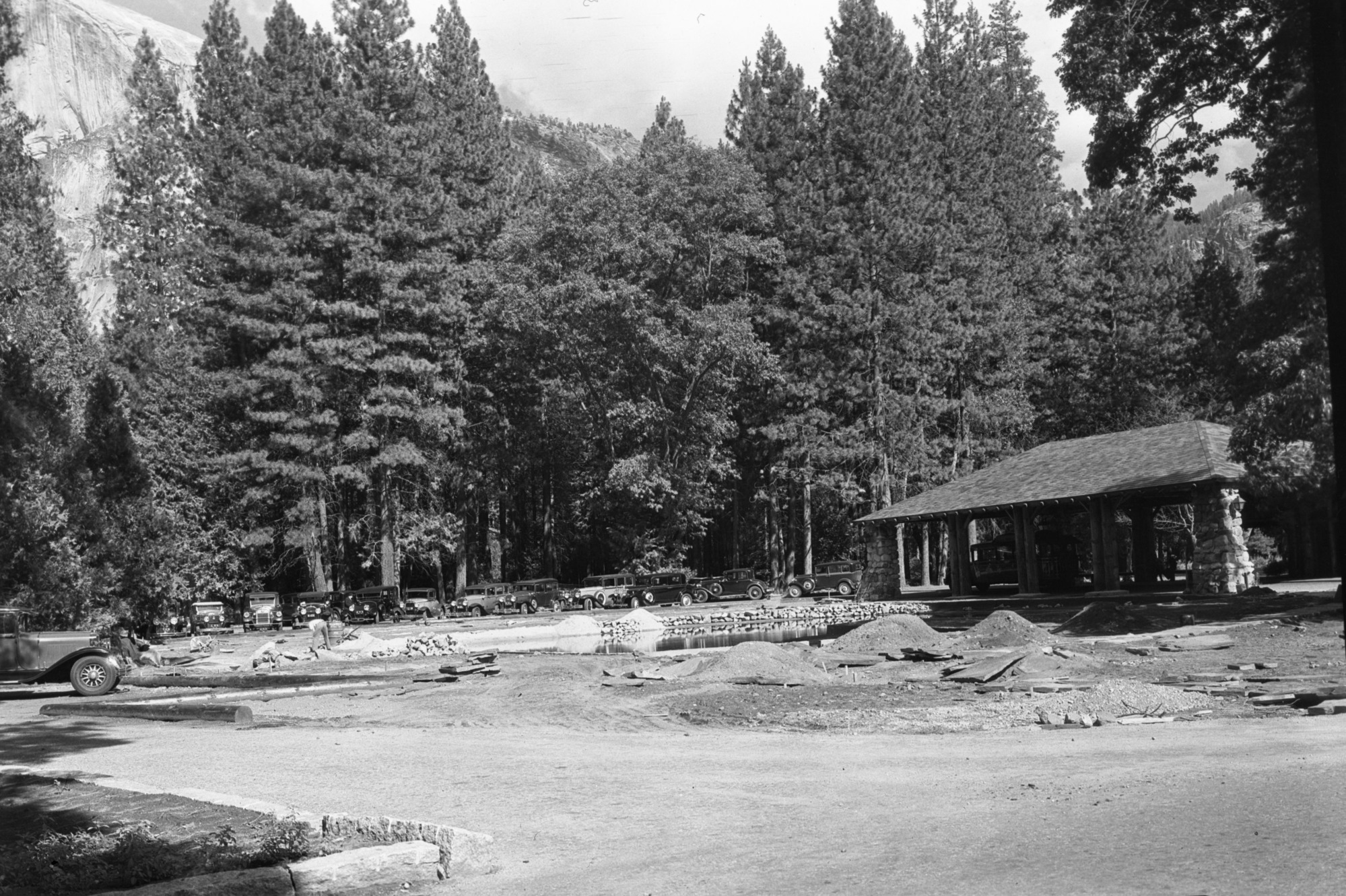 Parking area east of the Ahwahnee Hotel.