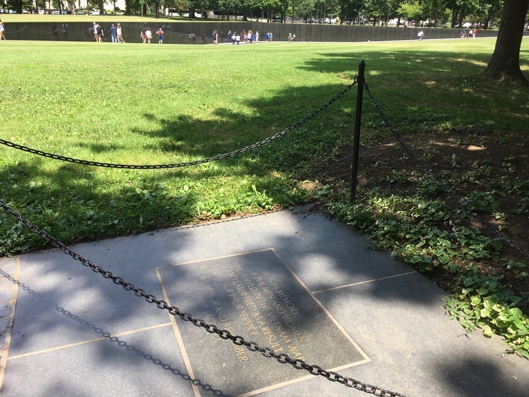 A stone plaque on the ground