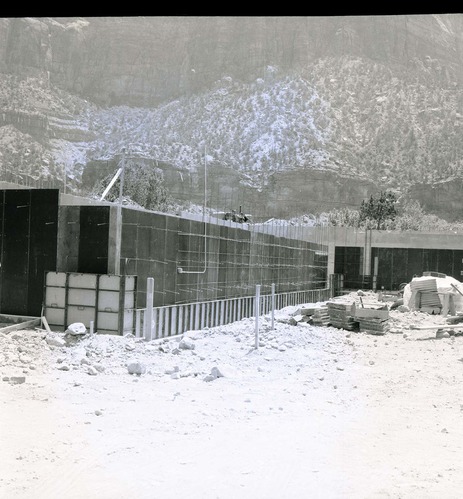 Mission 66 Visitor Center and Museum during construction.