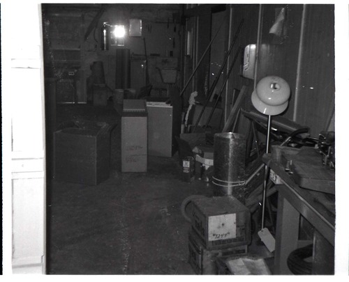 BW photo of rock slide in the maintenance yard - 110 MM.