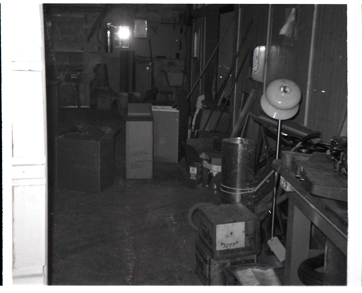 BW photo of rock slide in the maintenance yard - 110 MM.