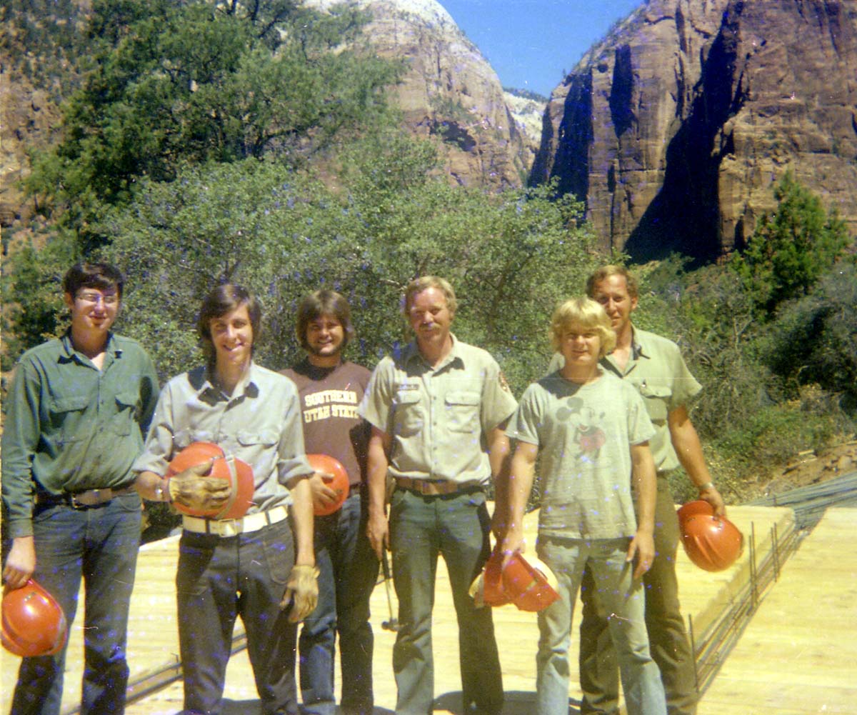 Group shot of the workers who helped during the construction of the Wiley Spring water vault.