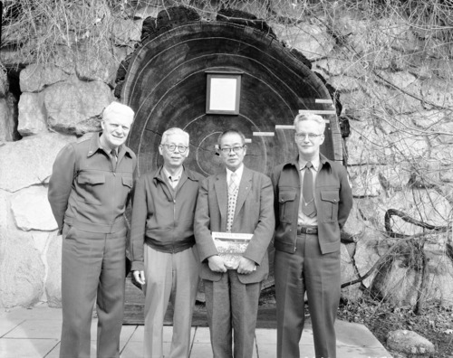 Supt. Preston, Interpreter Nagayama and Mr. Jiro Noguchi of Japan.