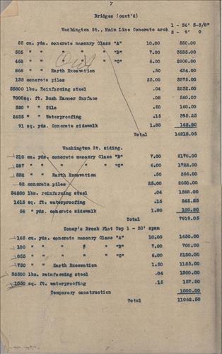 50990.PB#001--Approximate estimate of cost of eliminating grade crossings through Bloomfield including Watsessing [1910.05]