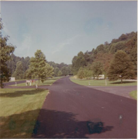 Completed binder course on divided roadway at Peaks of Otter