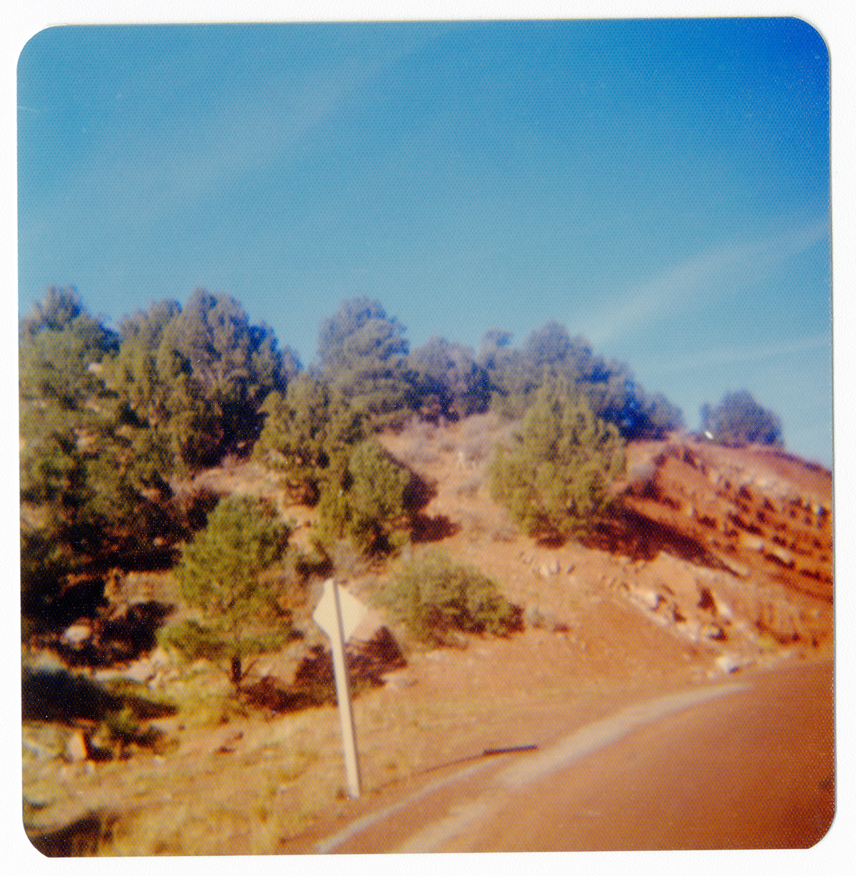 Landscape along the Kolob Terrace Road - North Unit and the back side of a road sign.