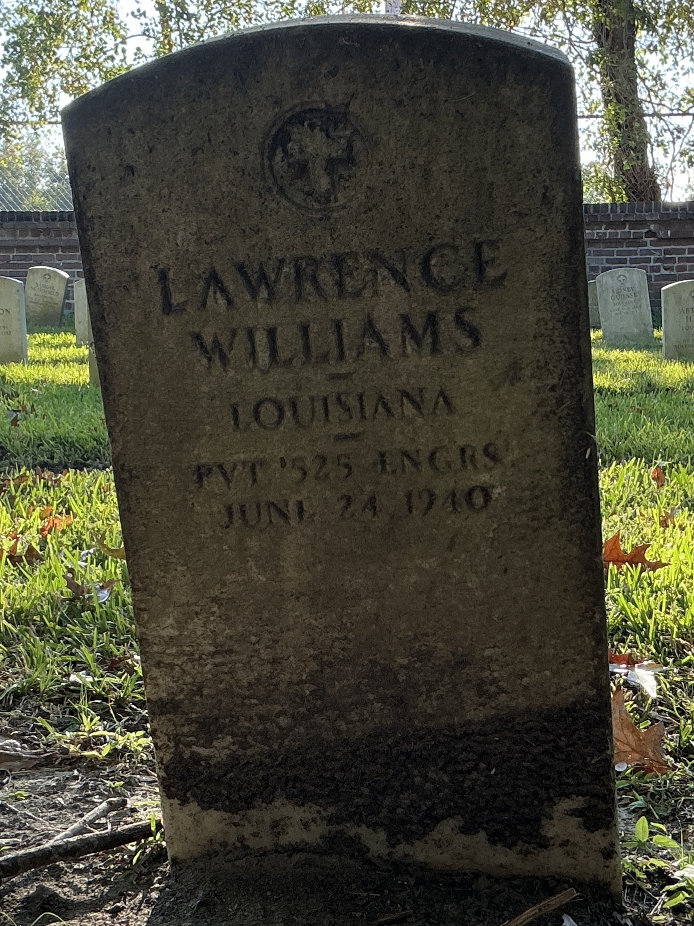 Front of upright marble headstone with flat face.