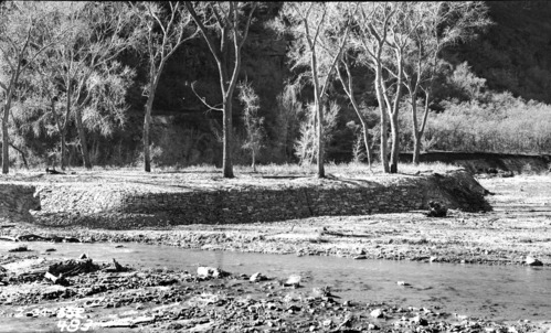 Soil and moisture control revetments along Virgin River.