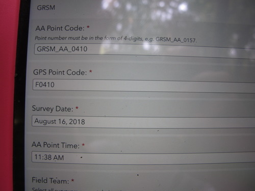 GRSM Accuracy Assessment. Plot Code: GRSM_AA_0410_1