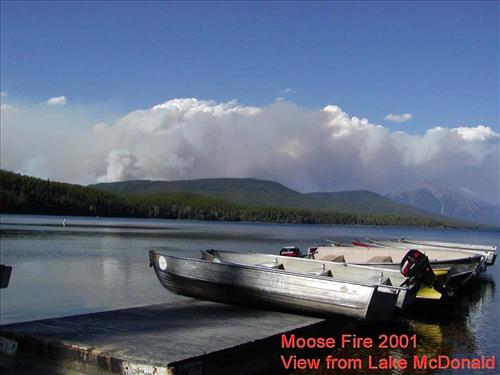 Moose Fire, Glacier National Park, Suppressed Using Minimum Impact Management Tactics in September 2001