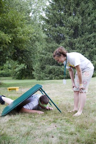 Get Up, Get Out & Go! blindfold course