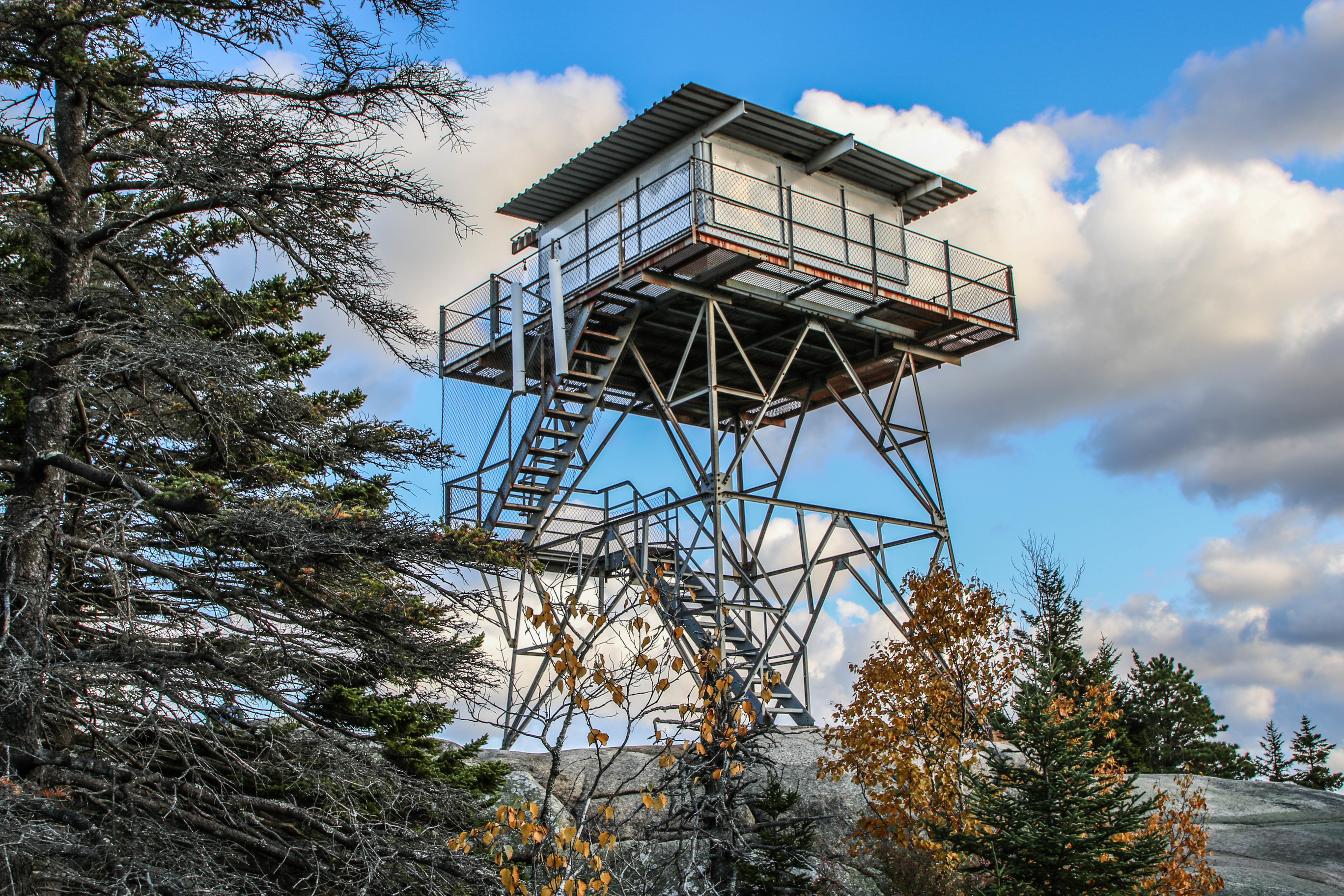 Fire tower on the top of a mountain
