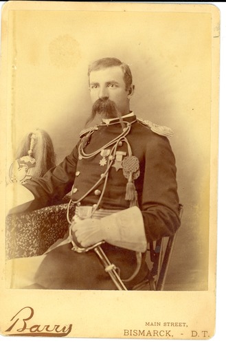 Captain Edward Settle Godfrey in Dress Uniform with Medals and Van Dyke Mustache