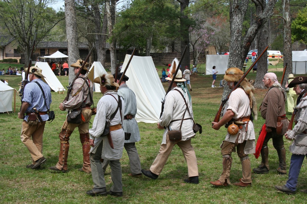 Tennessee Milita Marching Back to Camp after Firing Demonstration