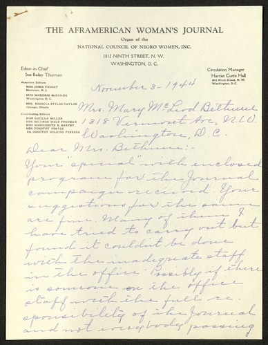 Aframerican Woman's Journal Aug - Nov 1944