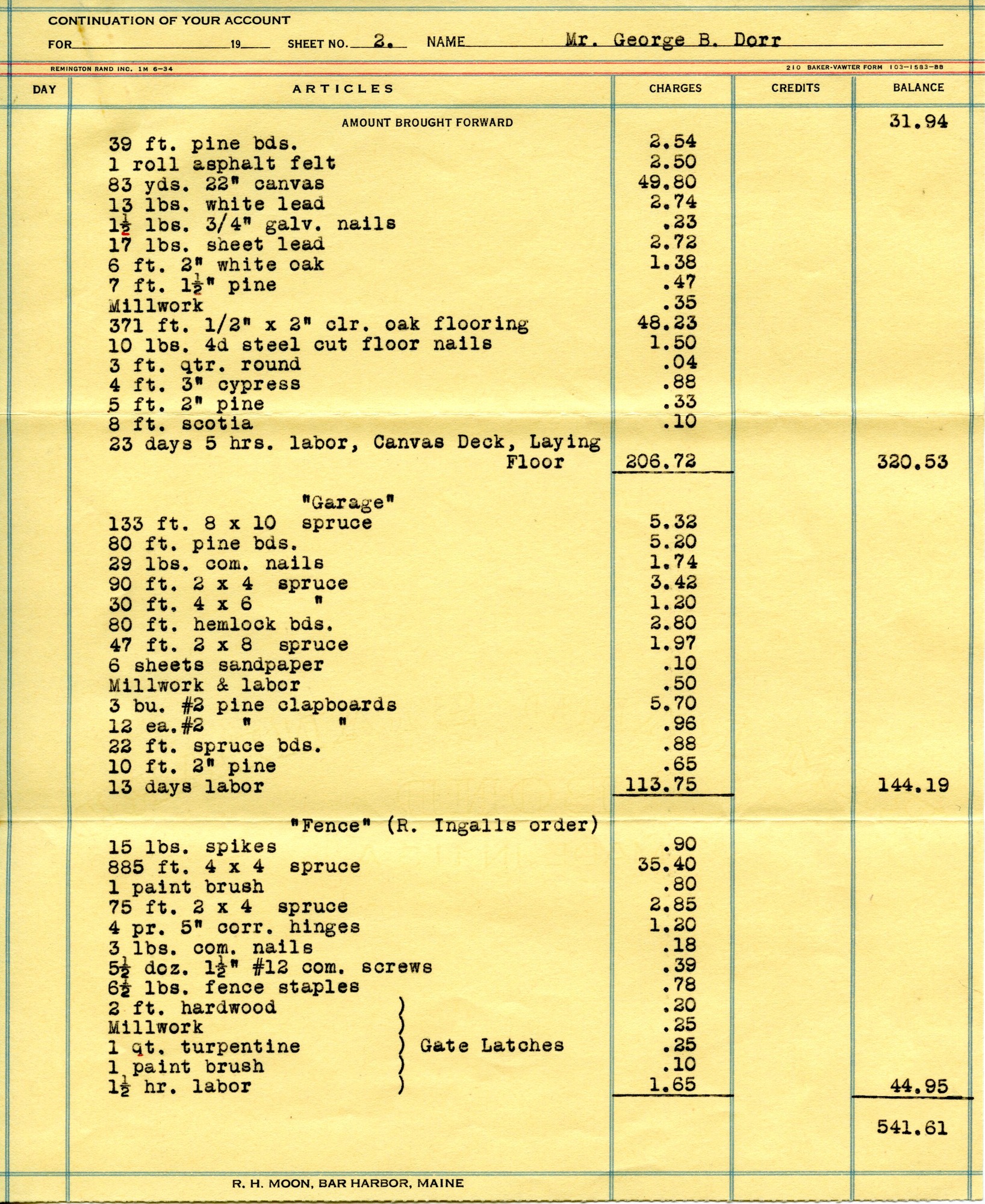 Receipt, Moon to Dorr, July 27, 1937 p.2.tif